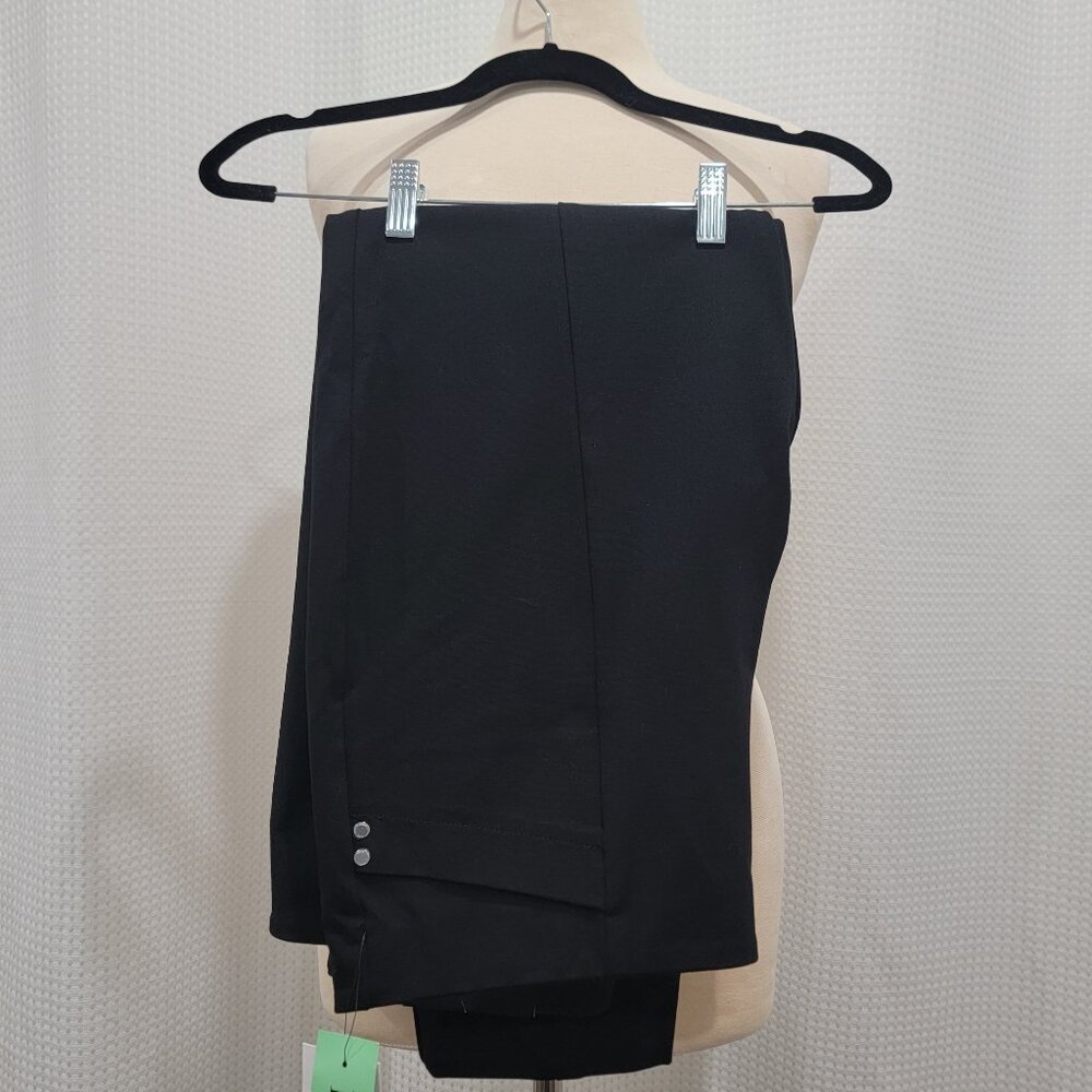 NEW, Nine West Women's Black Slim Leg Elastic Waist Dress Black Pants, PXL